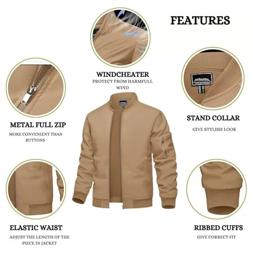 Image of MIA FASHION Jacket for Men Winter Wear Full Sleeves Jacket | Zipper Lightweight Jacket | Casual Bomber Regular Fit
