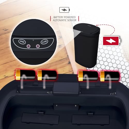 NETTA 50L Sensor Bin for Kitchen - Large Touch-Free Automatic Motion Sensor Waste Rubbish Bin, Dustbin, Trash Can 50 Litre - Black - Image 4