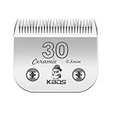 KBDS 30 Detachable Ceramic Pet Clipper Blades,Compatible with Most Andis,Oster,Wahl A5 Clippers,Made of Ceramic Blade Cutter and Carbon Steel Blade,1/50'' 0.5mm Cut Length, #30 Blade