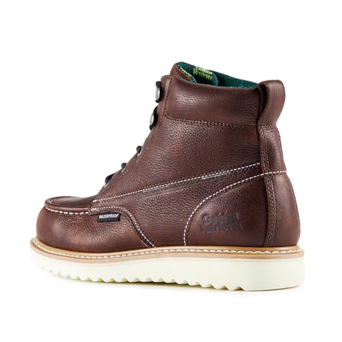 Image of Golden Retriever Work Boots for men Waterproof Comfortable 6 inch Full Grain Tumbled Leather Welt Slip and Oil-Resistant STEEL /SOFT Toe Construction Boots G6192D G6158ST G6282D G6258ST
