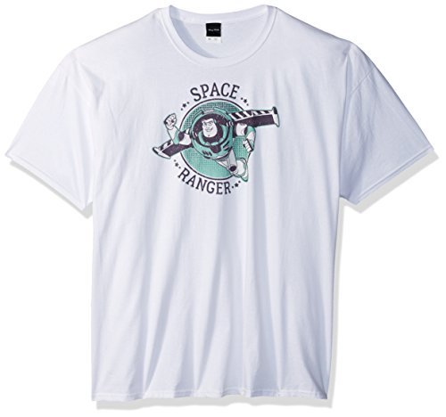 Disney Men's Toy Story Buzz Lightyear Soar Space Ranger Graphic T-Shirt, White, Small