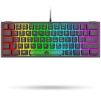 61-Key Compact Gaming Toetsenbord RGB Cool Backlight Sleutel-Kabel