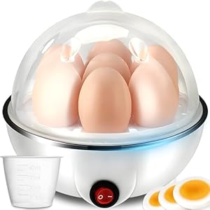 Retoo Eierkocher für bis zu 1-7 Eier Elektrischer Eierhalter Warmhaltefunktion Edelstahl Kunststoff Küchenminis Eier Kocher 150 Watt Für Frühstücksei Kompakte Fortkochstufe 220V 50Hz Weiß