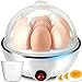 Produktbild Retoo Eierkocher für bis zu 1-7 Eier Elektrischer Eierhalter Warmhaltefunktion Edelstahl Kunststoff Küchenminis Eier Kocher 150 Watt Für Frühstücksei Kompakte Fortkochstufe 220V 50Hz Weiß