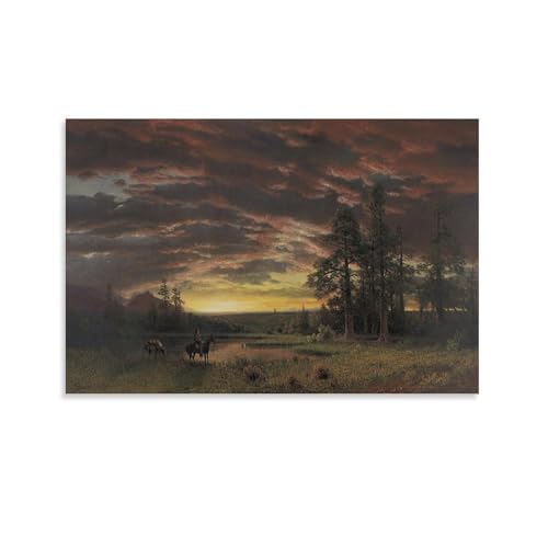 Póster artístico de Albert-Bierstadt (47) para decoración del hogar, lienzo, pintura en lienzo, pósteres, 40 x 60 cm