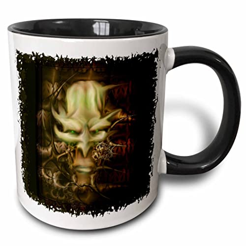3dRose DUNGEON MASTER DarkFantasy Demon DarkArt 11oz Two-Tone Black Mug
