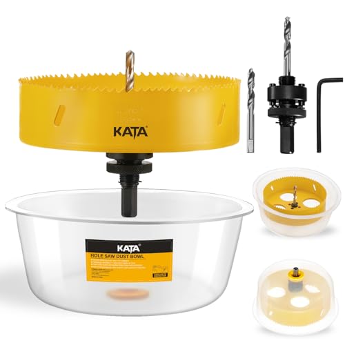 Image of KATA 6.25 inch Hole Saw for Recessed Lights with Clear Soft Silicone Dust Bowl | 6-1 /4 In Hole Cutter for Cleaner Ceiling and Drywall Openings When Installing Recessed Lights, Can Lights, Speakers and Vents