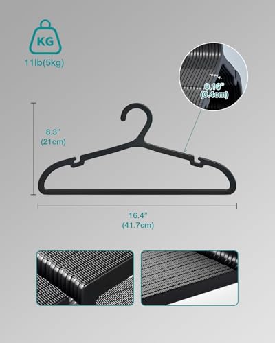 Image of 12 PCS Clothes Hangers, Non Slip Premium Wardrobe Plastic Hangers for Wardrobe Closet Organizer, Garment Storage Hanger for Saree, Shirts & Dresses