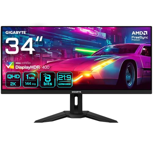 Gigabyte M34wq 34 Monitor De Juego Wqhd - 3440 X 1440 Wqhd , 144hz, 1ms, 400 Cd M2, Freesync Premium, Displayhdr400, Hdmi 2.0, Displayport 1.4 Gigabyte M34wq 34 Monitor De Juego Wqhd - 3440 X 1440 Wqhd , 144hz, 1ms, 400 Cd M2, Freesync Premium, Displayhdr400, Hdmi 2.0, Displayport 1.4