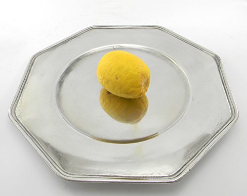 Unterteller/Platzteller, sechseckig, aus Hartzinn, Durchm. 32 cm, handwerklich hergestellt Cover