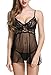Avidlove Women Babydoll Sexy Lingerie Transparent Sleepwear Lace Chemises Outfit Black S