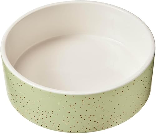 Miniatura 1 de SPOT Cuenco redondo de cerámica para alimentos y agua para mascotas, plato de cerámica con paredes altas, ideal para perros medianos, reptiles y