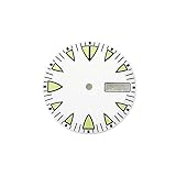 XTINKOPW Esfera de Reloj NH36 28,5mm, Escala Triangular, Esfera mecánica Luminosa Verde for NH36A, 1 ud(White)