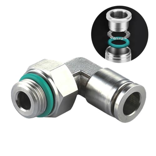 Codo de acoplamiento rápido neumático de acero inoxidable 304 con rosca macho 3