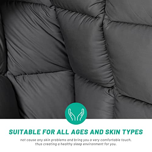 100% Viscose From Cooling Bamboo Comforter For Hot Sleepers- Breathable Silky Soft Bamboo Duvet Insert King Size-With 8 Corner Tabs- All Season Comforter (90X102 Inches, Grey) #TOP4