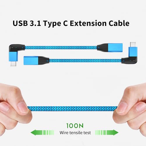 Image of Right Angle USB C Extension Cable 0.6FT,UseBean 90 Degree USB-C 3.1 Gen 2 10Gbps Male to Female Type C 4K Video Extender Cord,for USB C Hub /Dock,MacBook Pro /Air,iPad Pro 2020,Samsung,Nintendo Switch
