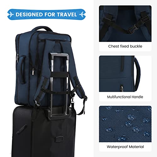 Lovevook Sac A Dos De Voyage Cabine Avion Travail Homme Femme Pour Ordinateur De 17 Pouces Grand Bagage A Main Impermeable Travel Backpack Sac Bleu