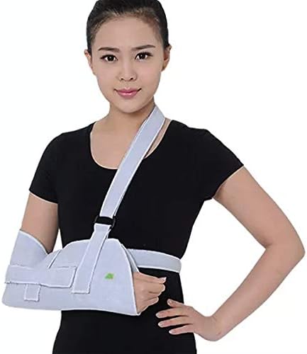 Arm Sling for Shoulder, Breathable Textile Fabric Medical Sling with Waist Strap, Shoulder Immobilizer Support for Broken Arm, Wrist, Elbow, Shoulder Injury for Women and Men, Left or Right Arm