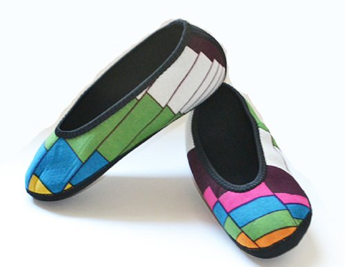 Women's Ballet Flat Fuzzies Slipper, Black, Medium2