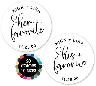 His and Her Favorite Personalized Stickers, Wedding Candy Favors, Favor Stickers, Save the Date, Favor Candy Sticker, Groom Bride Idea