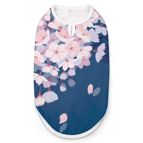 ペット服 花咲く 桜 水彩スカル 犬服 ペットウェア Tシャツ パーカー 袖なし 犬の服 タンクトップ タンクトップ クールベスト 通気性 ファッション S-2XL
