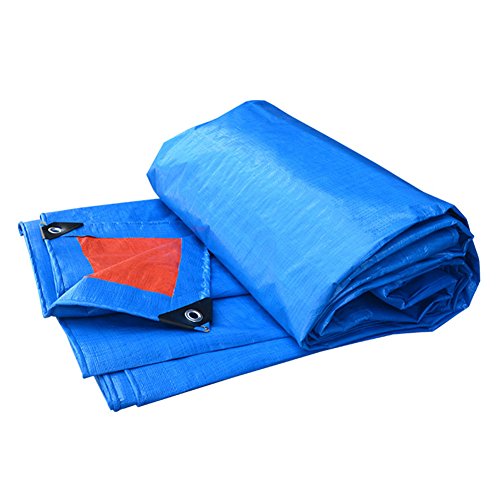 Preisvergleich Produktbild QIANGDA Planen Plane Blatt Wasserdicht Polyethylen Auto Sonnenschirm Tuch Regenfest, 160g / M², Dicke 0,18mm, Blau + Orange, 10 Größen Optional (größe : 6 x 10m)