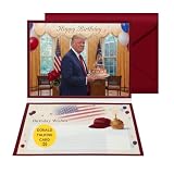 Donald Trump Talking Birthday Card - Real Voice Fake News Gag Gift - Funny Political Birthday Card for Men, Dad, Husband - Make Birthdays Great Again with Audio & Red Envelope