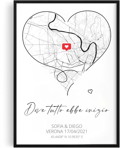 Tassenliebling® Regalo Anniversario Personalizzato per Lui o Lei - Poster