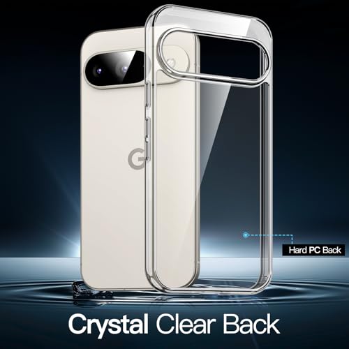 Image of JETech Cover Case for Google Pixel 9 /9 Pro 2024, Non-Yellowing Shockproof Bumper Protective Phone Cover, Anti-Scratch Hard PC Back (Clear)