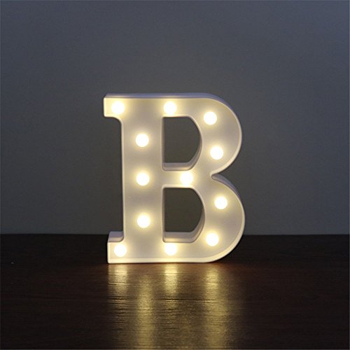 AntEuro Luces Decorativas LED, Diseño de Alfabeto de Madera en Color Blanco Letras Luces Cover