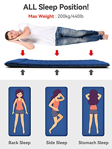 Heeta Camping Sleeping Pad,4In Extra Thick Sleeping Mat Waterproof Pad With Foot Press Pump, Pillow,6Pcs Patch,Ultralight Insulated Self Inflating Air Mattress For Camping Backpacking Hiking Traveling #TOP4