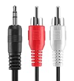 Smart2link - Câble RCA Jack 3.5mm Mâle vers 2 RCA Mâle Y Auxiliaire Audio, Câble pour Smartphone/Ampli/Enceinte/Haut parleurs/TV HD/Home cinéma/vidéoprojecteur