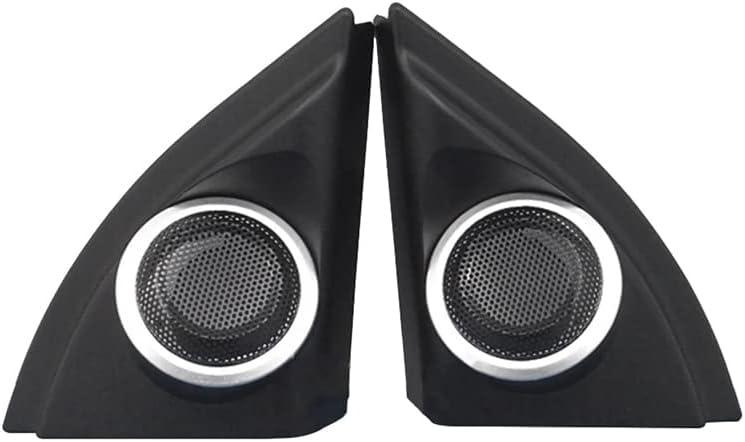 1 Pair Car Front Left and Right Door Tweeters Triangle Speakers Cover Panel Trim Frame Mount for Toyota Vios Yaris 2013 14 15 16 17 18 19