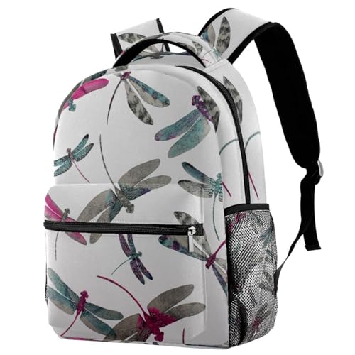 Sac à dos d'école pour adolescents résistant et spacieux avec libellule