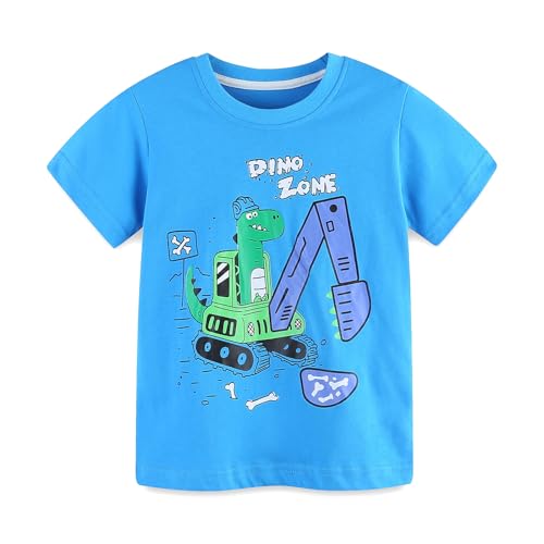 Boys Crew Neck T-Shirts Little Kids Short Sleeve Tops for Toddler Boys Summer Casual Graphic Tees 2 Pack3
