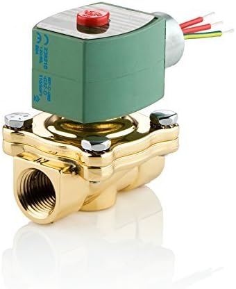 ASCO 8210G002-120/60,110/50 Brass Body Pilot Operated General Service Solenoid Valve, 1/2" Pipe Size, 2-Way Normally Closed, Nitrile Butylene Sealing, 5/8" Orifice, 4 Cv Flow, 120V/60 Hz, 110V/50 Hz
