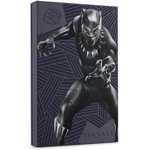 Image of Seagate King of Wakanda SE FireCuda External HDD 2TB - USB 3.2, Customizable RGB LED Magenta, with 3 yr Data Recovery Services (STLX2000400)