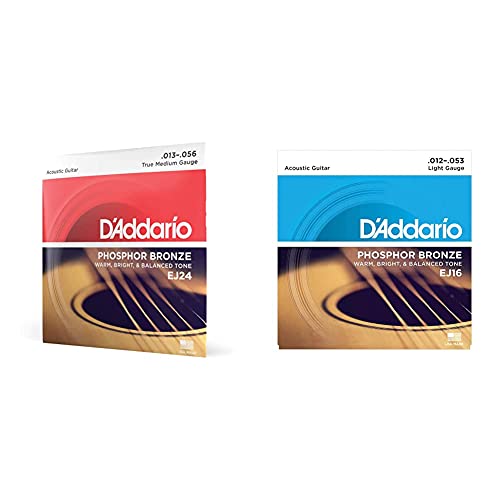 D’Addario EJ24 Cordes en bronze phosphoreux pour guitare acoustique Moyen 13-56 & EJ16 Cordes en bronze phosphoreux pour… - Les Beatles, Paul McCartney, John Lennon, RIngo Starr, George Harrison D'Addario EJ24 Cordes en bronze phosphoreux pour guitare acoustique Moyen 13-56 & EJ16 Cordes en bronze phosphoreux pour…