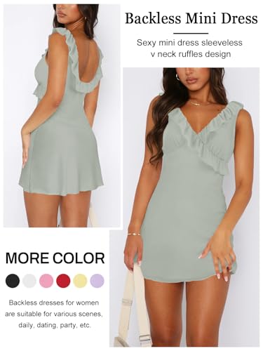 Image of MIYIEONZ Women Mini Dress Summer Formal Ruffle Short Dresses
