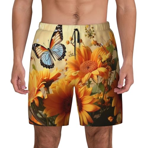 Short de bain tournesol homme séchage rapide pour plage