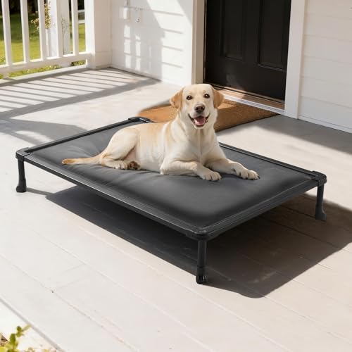 Veehoo Chew Proof Elevated Dog Bed, Padded Raised Cot