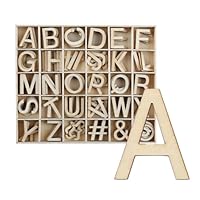 Bojueshaw 180PCS Wooden Alphabet Letters Symbols Set,30 Grid Storage Box with A-Z Characters and Signs,for Spelling,Scrapbooking, Learning Games