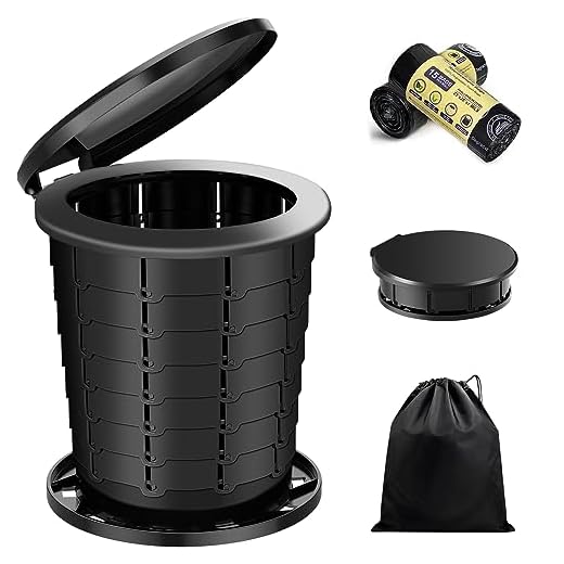 UGarden Upgrade XL Retractable Portable Toilet, Adjustable Height Portable Toilet for Adults, Foldable Travel Toilet Camping Toilet, Camp Toilet Portable for Outdoor, Car,Hiking, Beach, Traffic Jam