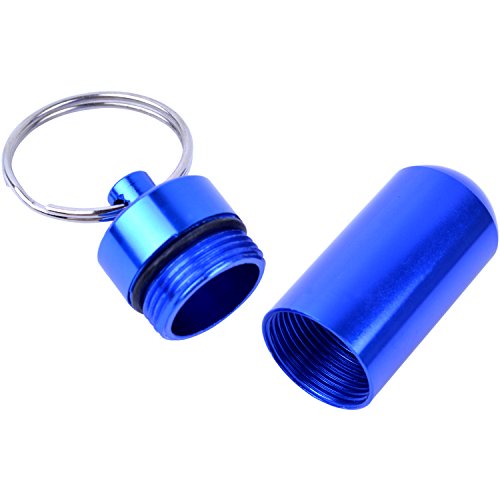 7Pcs Pill Box Holders,Mini Portable Waterproof Aluminum Pill Case With Keyring For Traveling,Camping,Hiking,Outdoor Sports #TOP3