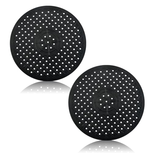 Bncxdc Sink Mat Protector, 2 Pieces Rubber Sink Drainer Mat for Kitchen Sink, Eco-Friendly Reusable, Easy to Clean, Portable Sink Mat, Round, Black