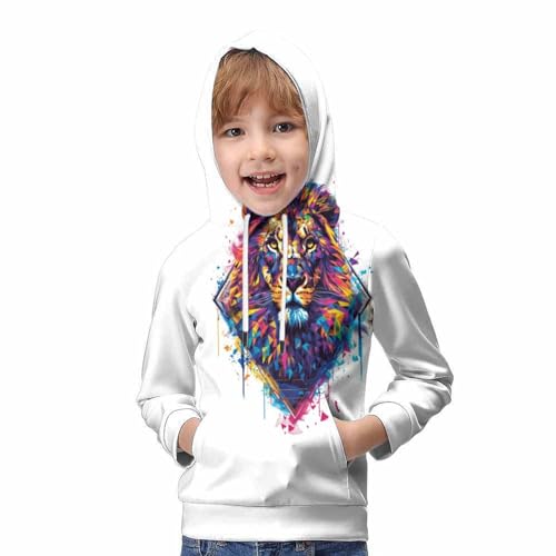 Sweats à capuche enfant lion pull manches longues 13-15 ans