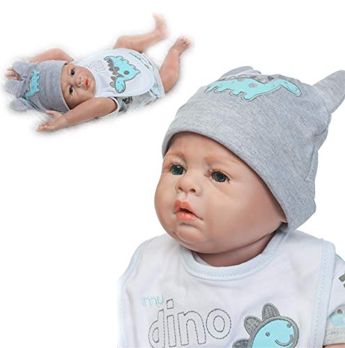 Zero Pam 50CM Reborn Baby Dolls 20 inch Anatomically Correct Newborn Boy Dolls Sleeping Newborn Nurturing Dolls Full Silicone Body Waterproof Bathable