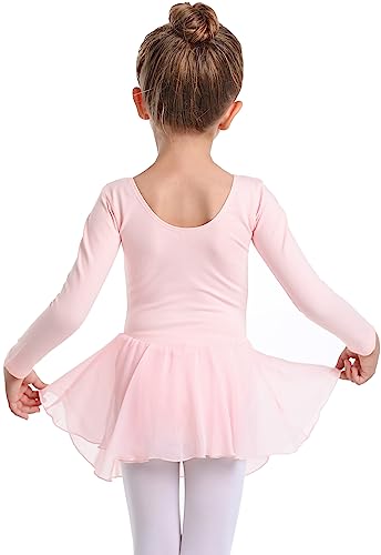 Image of MdnMd Toddler Ballet Leotards for Girls Dance Leotards with Skirt Gymnastic Ballerina Outfit Dress Classic Short Sleeve