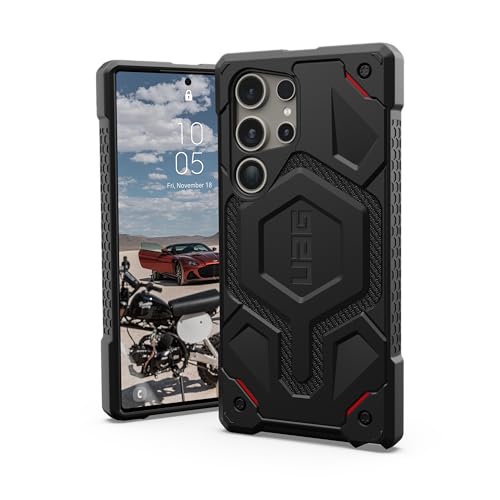 URBAN ARMOR GEAR UAG Designed for Samsung Galaxy S24 Ultra Case 6.8' Monarch Kevlar Black, Rugged Military Drop-Proof Impact Resistant Non-Slip Protective Cover