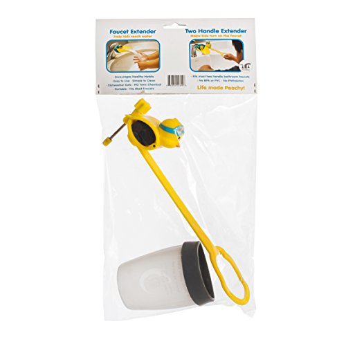 Image of Aqueduck Faucet Handle Extender Set. Connects to Sink Handle and Faucet to Make Washing Hands Fun and Teaches Your Baby or Child Good Habits and Promote Independence to Them.